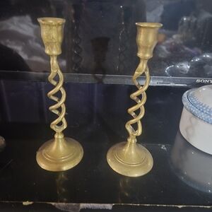 Elegant Gold Twisted Candle Holders